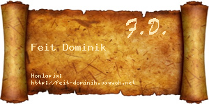 Feit Dominik névjegykártya